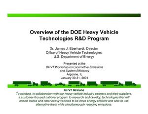 Overview of the DOE Heavy Vehicle Technologies R and D Program