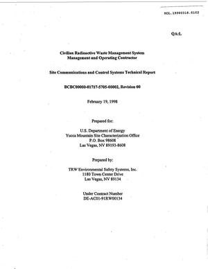 SITE COMMUNICATIONS AND CONTROL SYSTEMS TECHNICAL REPORT