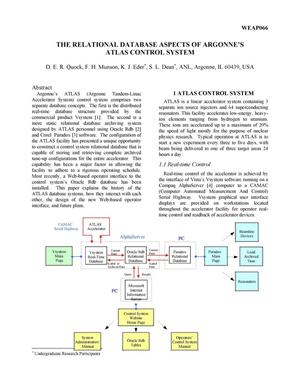 The relational database aspects of Argonne's atlas control system.