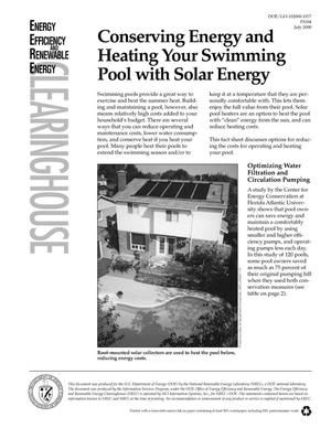 Conserving Energy and Heating Your Swimming Pool with Solar Energy (EREC Fact Sheet)