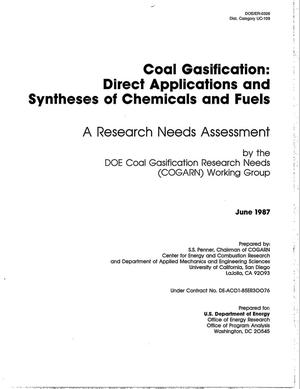 Coal Gasification: Direct Applications and Syntheses of Chemicals and Fuels
