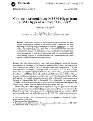 Can we distinguish an MSSM higgs from a SM higgs at a linear collider?