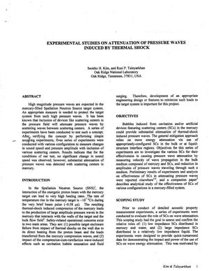 Experimental Studies on Attenuation of Pressure Waves Induced by Thermal Shocks