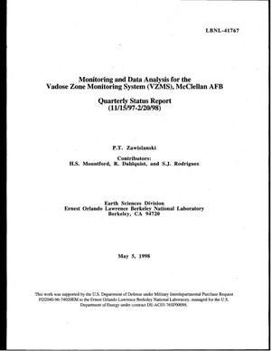 Monitoring and data analysis for the Vadose zone monitoring system (VZMS), McClellan AFB - Quarterly Status Report - 11/15/97-2/20/98