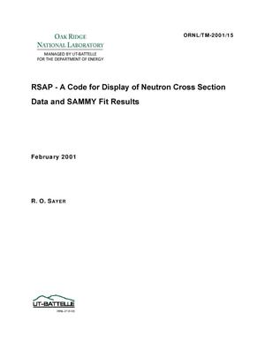 RSAP - A Code for Display of Neutron Cross Section Data and SAMMY Fit Results
