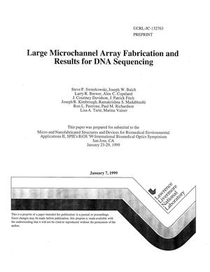 Large microchannel array fabrication and results for DNA sequencing