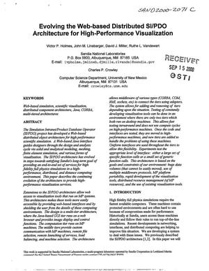 Evolving the Web-Based Distributed SI/PDO Architecture for High-Performance Visualization