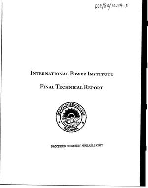 Establishment of the International Power Institute. Final technical report