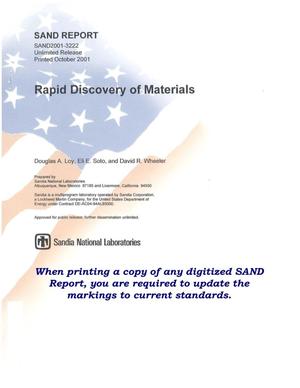 Rapid Discovery of Materials