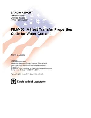 FILM-30: A Heat Transfer Properties Code for Water Coolant