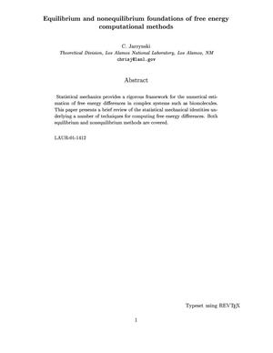 Equilibrium and Nonequilibrium Foundations of Free Energy Computational Methods