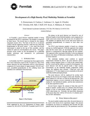 Development of a high density pixel multichip module at Fermilab