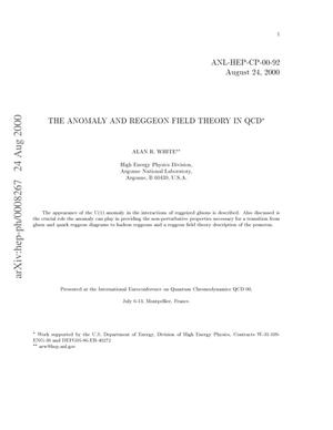 The anomaly and reggeon field theory in QCD