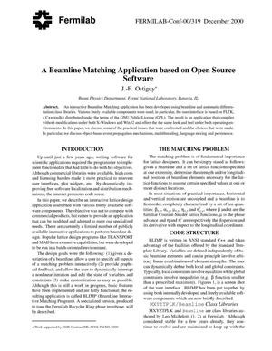 A beamline matching application based on open source software