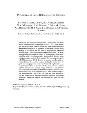 Performance of the GRETA Prototype Detectors
