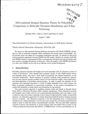 Self-Consistent Integral Equation Theory for Polyolefins: Comparison to Molecular Dynamics Simulations and X-Ray Scattering