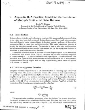 Appendix B: A practical model for the calculation of multiply scattered lidar returns