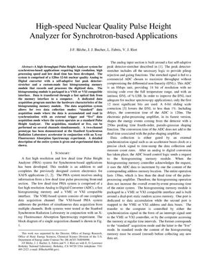 High-speed nuclear quality pulse height analyzer for synchrotron-based applications