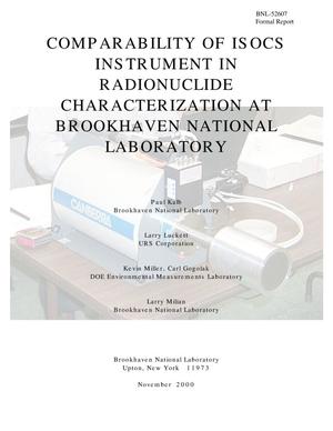 Comparability of ISOCS instrument in radionuclide characterization at Brookhaven National Laboratory