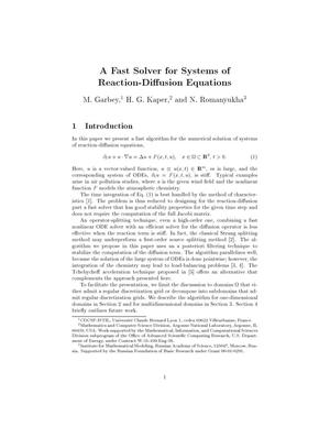 A fast solver for systems of reaction-diffusion equations.