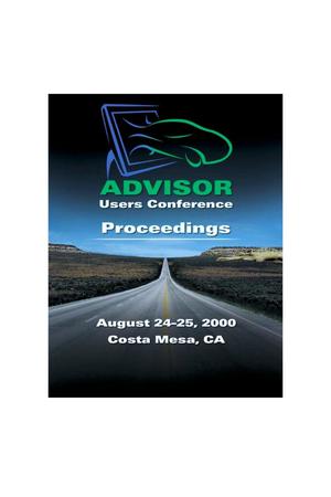 ADVISOR Users Conference Proceedings 2000 - Final Electronic version