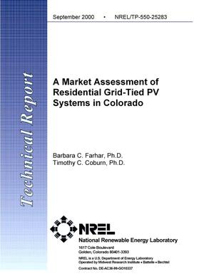 Market Assessment of Residential Grid-Tied PV Systems in Colorado