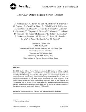 The CDF online silicon vertex tracker