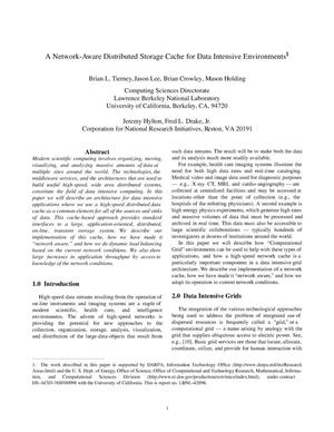 A Network-Aware Distributed Storage Cache for Data Intensive Environments