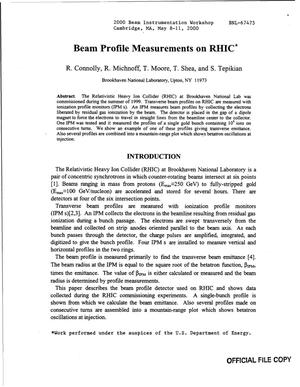 Beam Profile Measurements on RHIC
