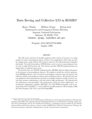 Data sieving and collective I/O in ROMIO.
