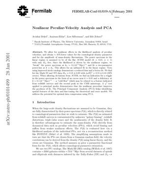 Nonlinear peculiar-velocity analysis and PCA