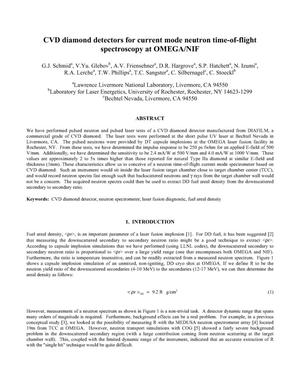 CVD Diamond Detectors for Current Mode Neutron Time-of-Flight Spectroscopy at OMEGA/NIF