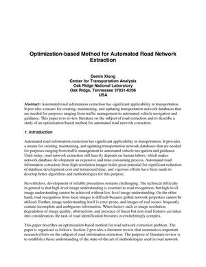 Optimization-based Method for Automated Road Network Extraction