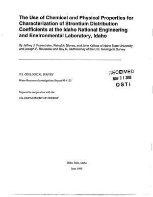 The Use of Chemical and Physical Properties for Characterization of Strontium Distribution Coefficients at the Idaho National Engineering and Environmental Laboratory, Idaho
