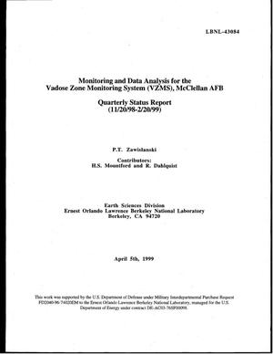Monitoring and data analysis for the vadose zone monitoring system (VZMS), McClellan AFB 11/20/1998-2/20/1999