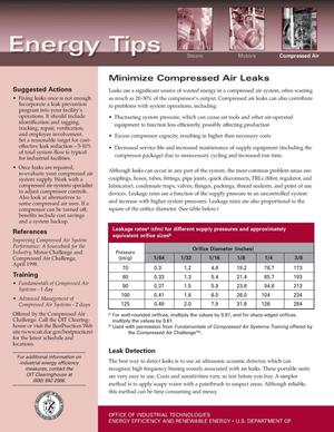 Minimize Compressed Air Leaks