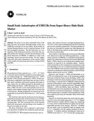 Small scale anisotropies of UHECRs from super-heavy halo dark matter