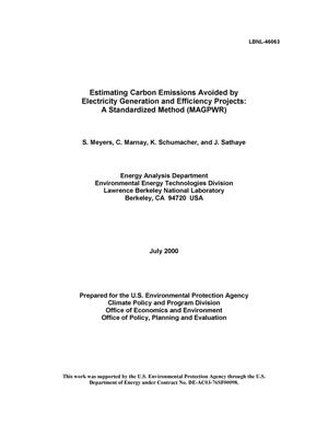 Estimating carbon emissions avoided by electricity generation and efficiency projects: A standardized method (MAGPWR)