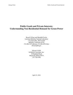 Public goods and private interests: Understanding non-residential demand for green power