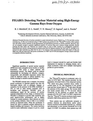 FIGARO : detecting nuclear materials using high-energy gamma rays for oxygen.