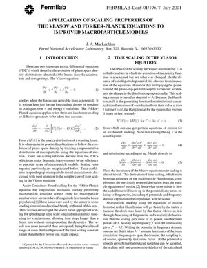 Application of scaling properties of the Vlasov and the Fokker-Planck equations to improved macroparticle models