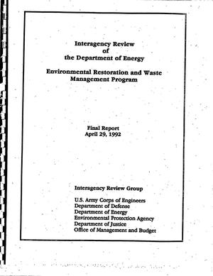 Interagency Review of the Department of Energy Environmental Restoration and Waste Management Program