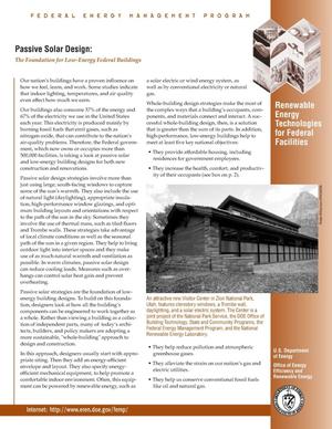 Passive Solar Design: The Foundation for Low-Energy Federal Buildings