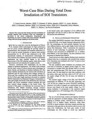 Worst-Case Bias During Total Dose Irradiation of SOI Transistors