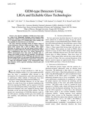 GEM-type detectors using LIGA and etchable glass technologies