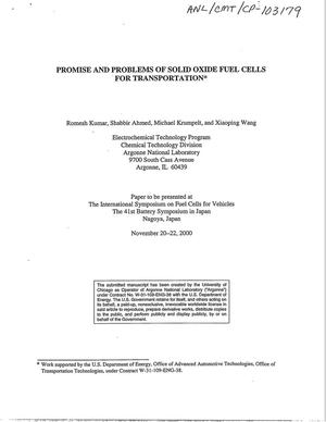Promise and problems of solid oxide fuel cells for transportation.