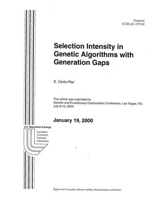 Selection Intensity in Genetic Algorithms with Generation Gaps