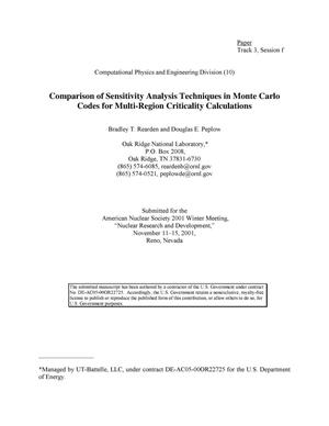 Comparison of Sensitivity Analysis Techniques in Monte Carlo Codes for Multi-Region Criticality Calculations