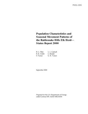 Population Characteristics and Seasonal Movement Patterns of the Rattlesnake Hills Elk Herd - Status Report 2000