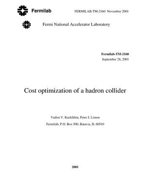 Cost optimization of a hadron collider